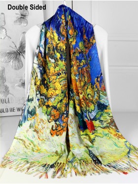 The Field Double-sided Oil Painting Scarf